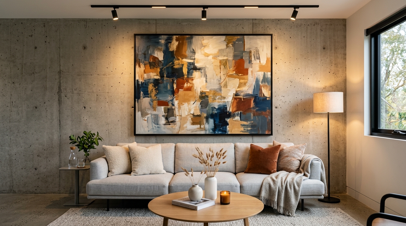 Cuadro en Canvas premium en una sala de estar moderna